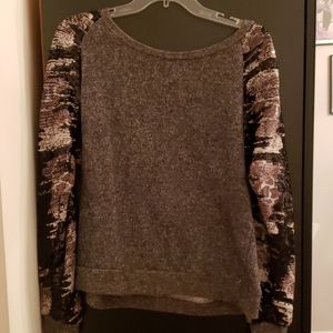 SAGE Sequined Sleeve Sweatshirt